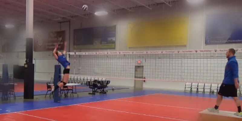 An Outside Hitter in Volleyball